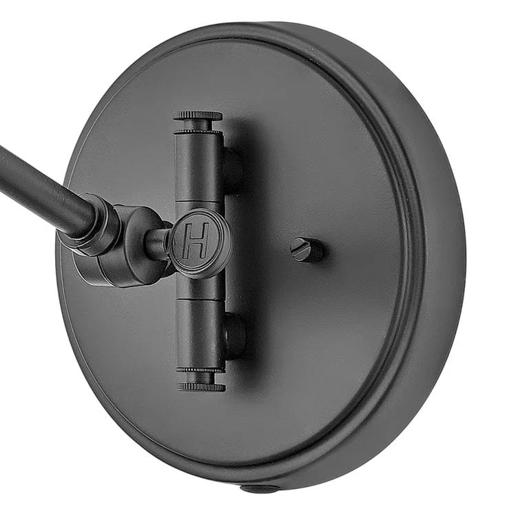 Lennon Plug-In Task Sconce - Black and Natural Rattan