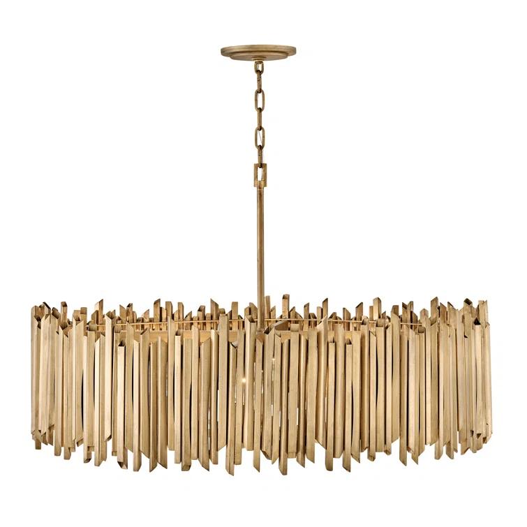 Roca 8-Light Adjustable Hand-Painted Drum Chandelier by Lisa McDennon