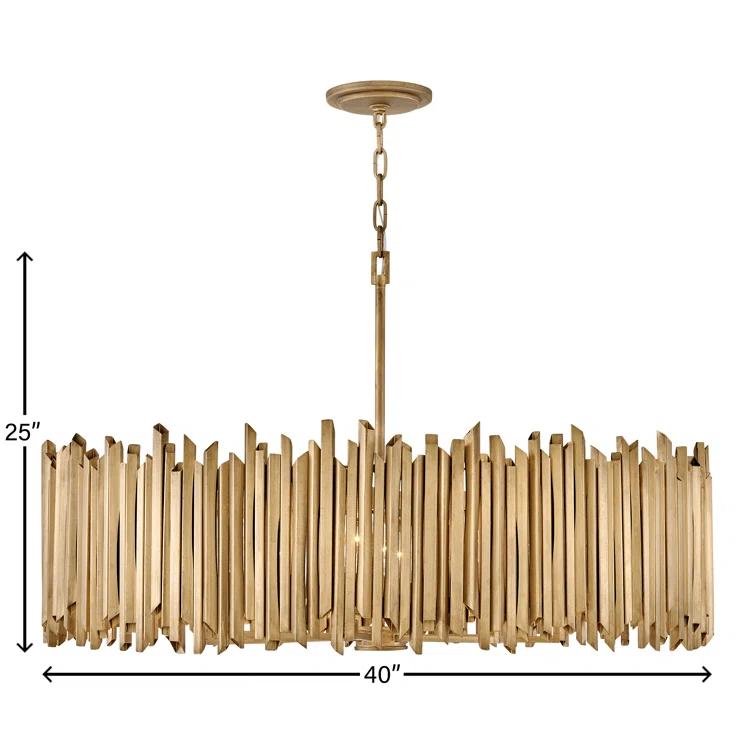 Roca 8-Light Adjustable Hand-Painted Drum Chandelier by Lisa McDennon