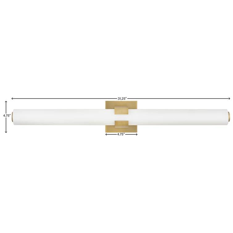 Aiden Integrated LED Bath Vanity Bar w/ Etched White Glass