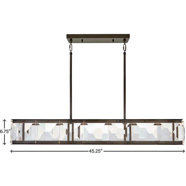 Jolie Integrated LED Linear Chandelier w/ Crystal Accents