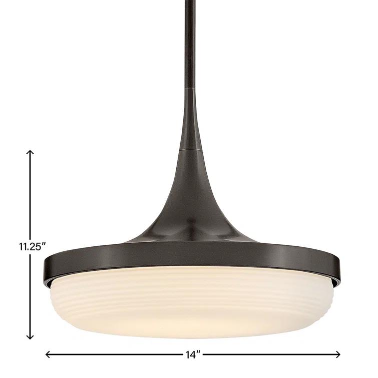 Elsa Integrated LED Convertible Pendant w/ Cased Opal Glass
