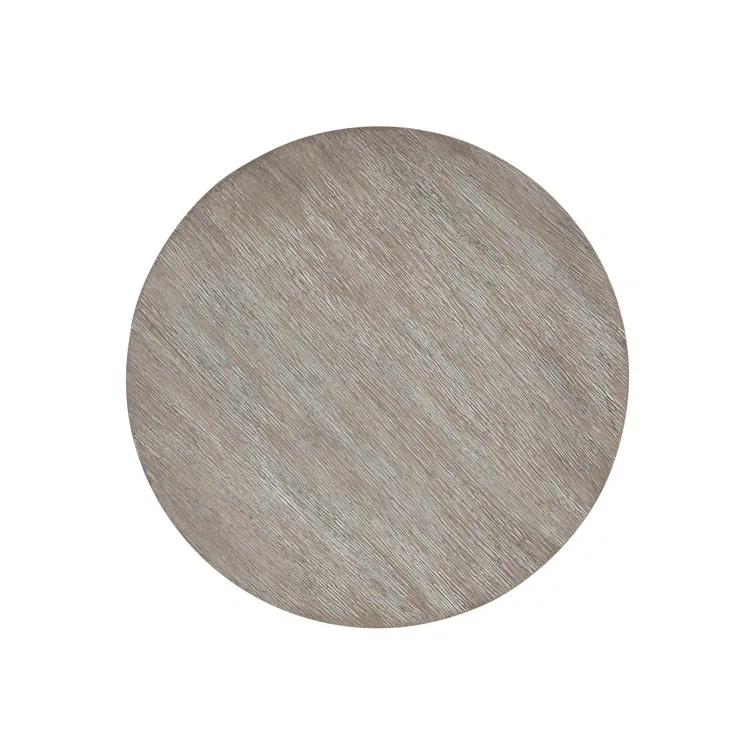 Light Shale Round Wooden Transitional End Table