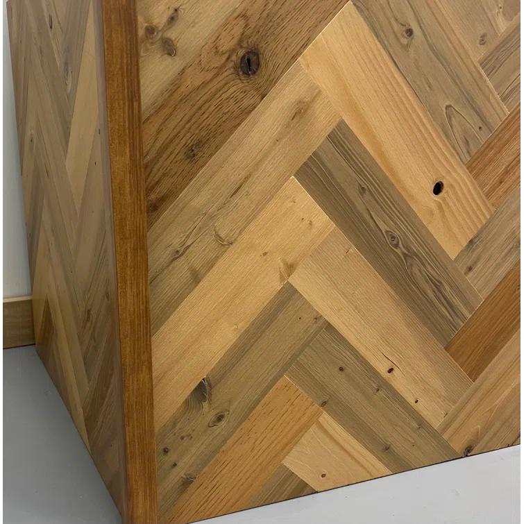Timberchic River Reclaimed Wooden Wall planks - Simple Peel & Stick Wall Covering Application for DIY Accent Wall & Home Improvement - Premium Wall Paneling - Herringbone Pattern