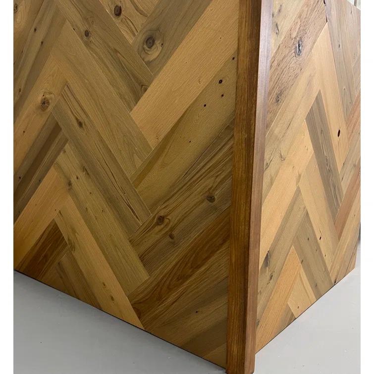 Timberchic River Reclaimed Wooden Wall planks - Simple Peel & Stick Wall Covering Application for DIY Accent Wall & Home Improvement - Premium Wall Paneling - Herringbone Pattern