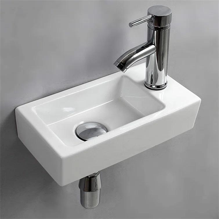 BTERAZ B07XP1R7ZZ BTERAZ 7.3'' White Ceramic Rectangular Bathroom Sink