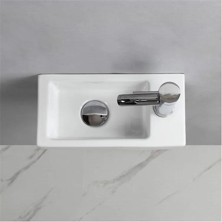 BTERAZ B07XP1R7ZZ BTERAZ 7.3'' White Ceramic Rectangular Bathroom Sink