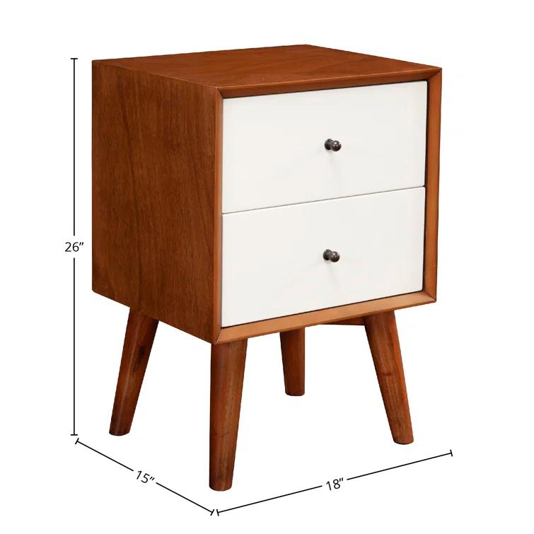 Williams 2 - Drawer Nightstand in Acorn/White