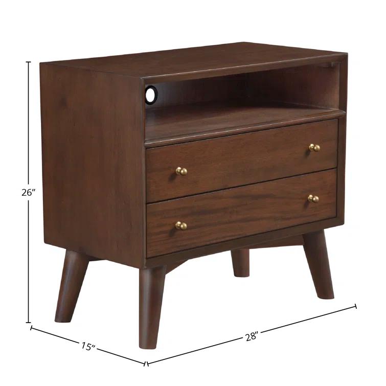 Williams 2-Drawer Nightstand with Shelf