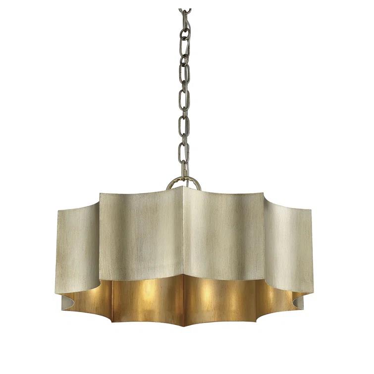 Carney 3 Light Metal Dimmable Scalloped Chandelier