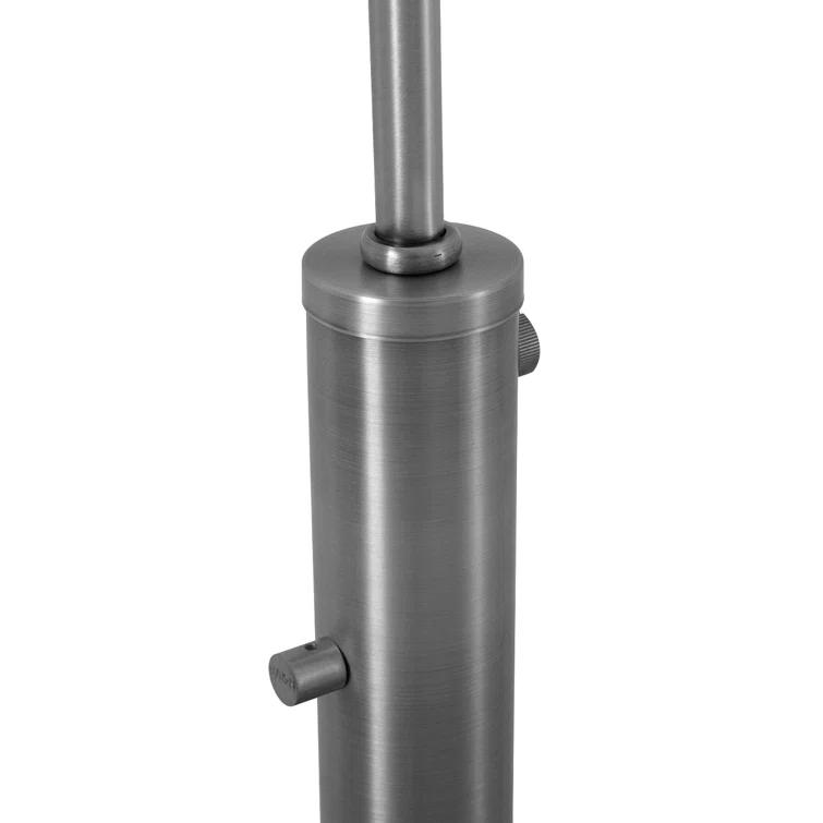Rancho Mirage 3 Light Arc Floor Lamp - 84", Antique Nickel finish, Matte Black & Silver-Leaf Shade
