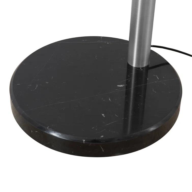 Rancho Mirage 3 Light Arc Floor Lamp - 84", Antique Nickel finish, Matte Black & Silver-Leaf Shade