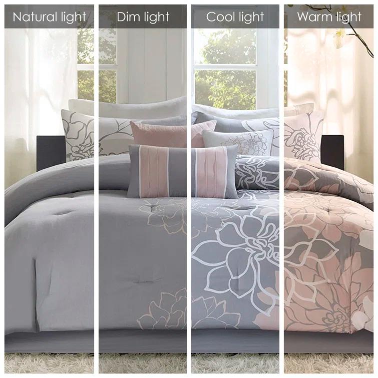 Madison Park Lola 7 Piece Floral Cotton Comforter Set