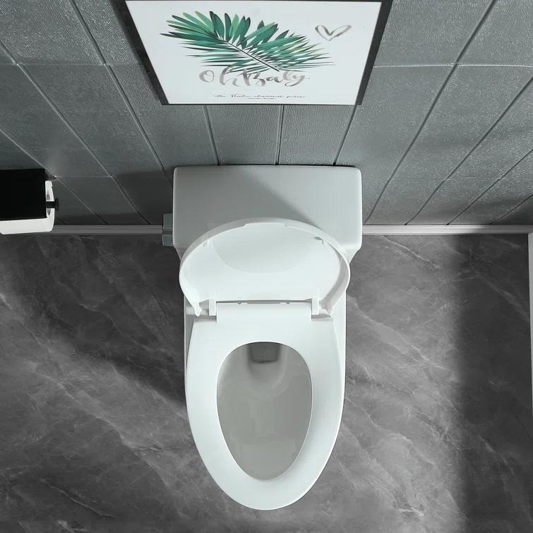 ABRUZZO 1.28 GPF Elongated Comfort Height One-Piece Toilet Floor Mounted (Seat Included), White