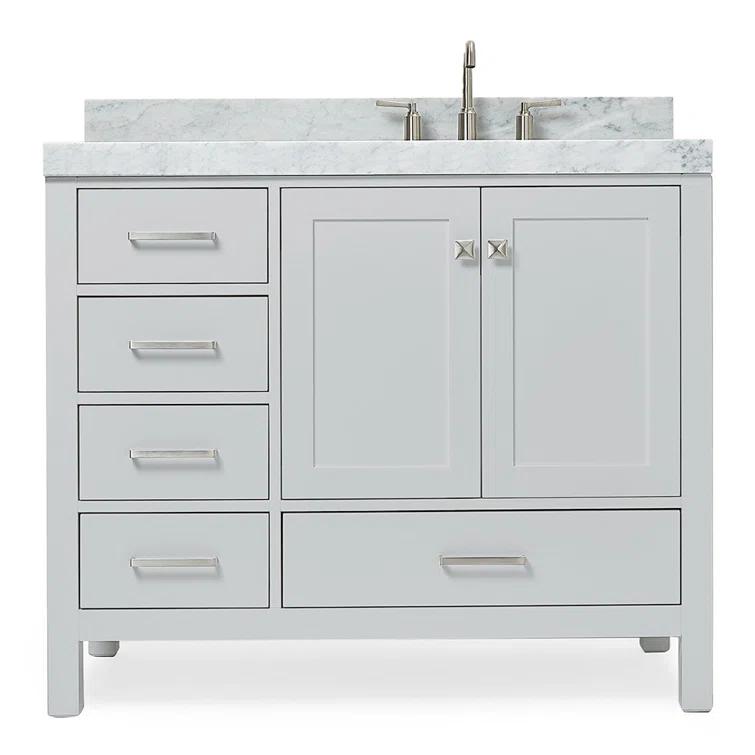 Cambridge 42'' Single Bathroom Vanity with Carrara Marble Top