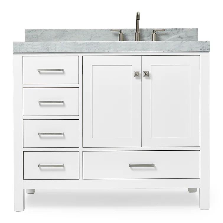 Cambridge 42'' Single Bathroom Vanity with Carrara Marble Top