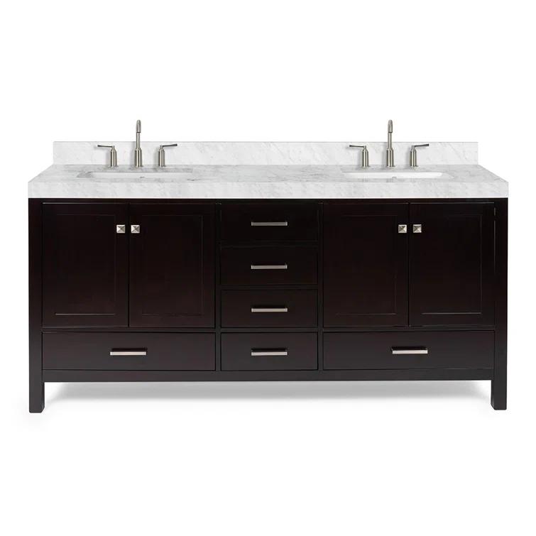 Cambridge Double Bathroom Vanity with Carrara Marble Top