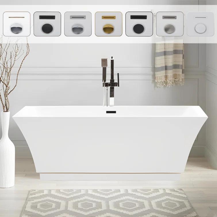 67'' x 31'' Freestanding Soaking Acrylic Bathtub