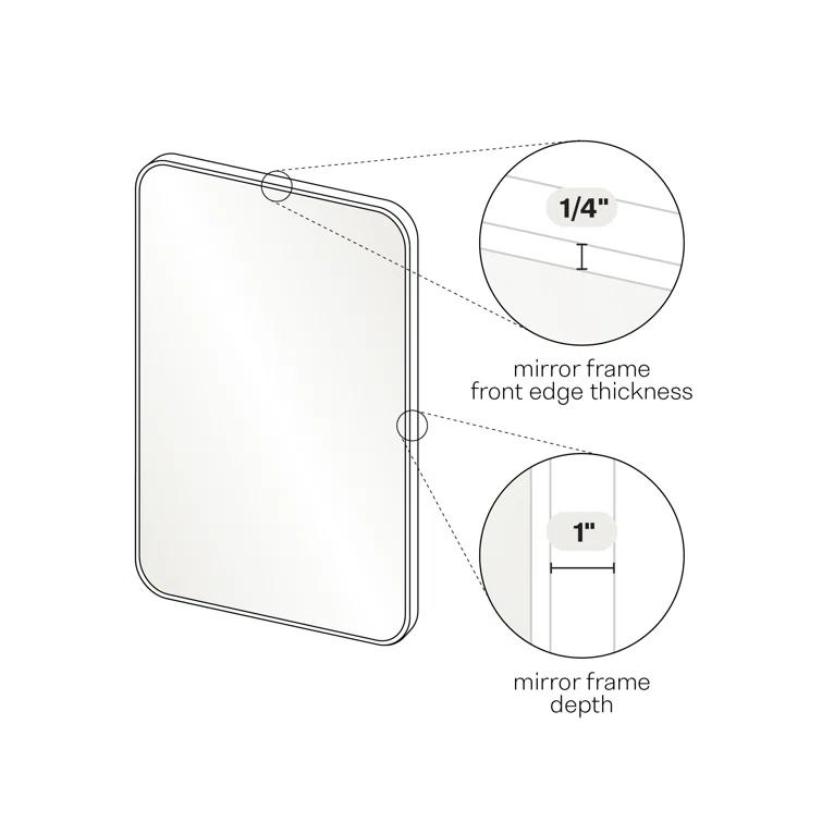 Trinity 24 in. x 67 in. Square Radius Mirror