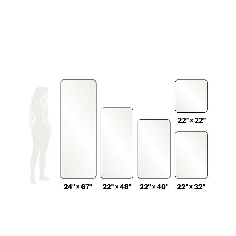 Trinity 22 in. x 48 in. Square Radius Mirror