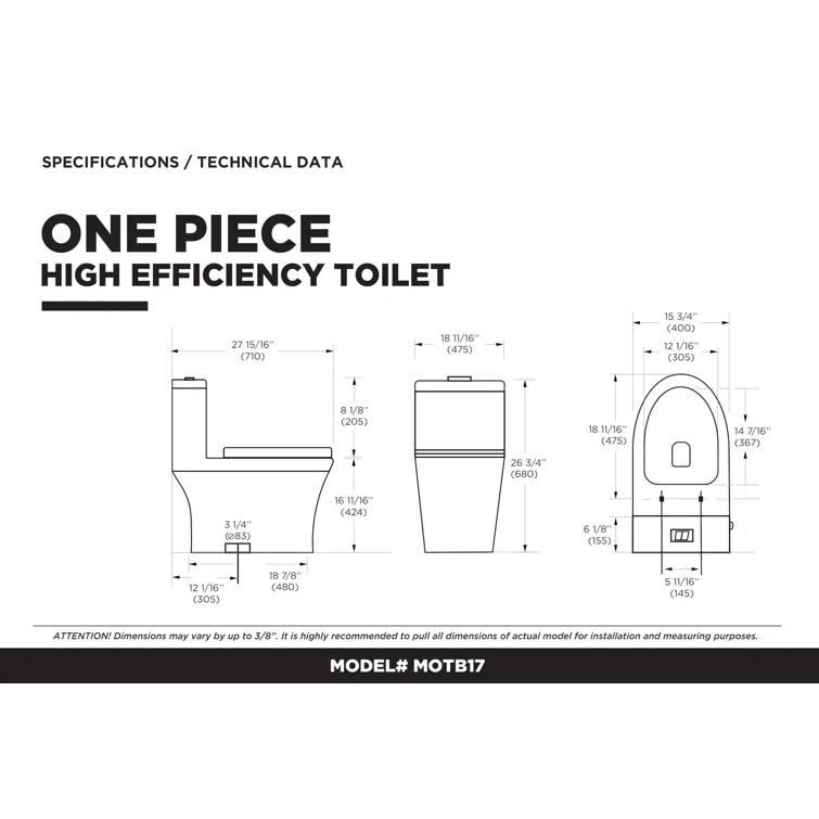 Fine Fixtures 1.6 GPF Comfort Height One-piece Toilet