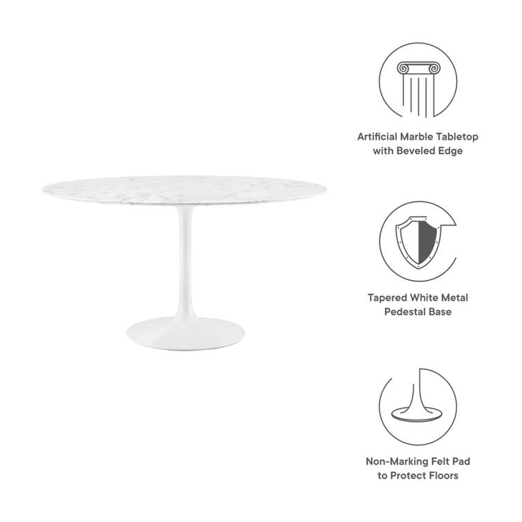 Modway Modway Lippa Oval Artificial Marble Dining Table