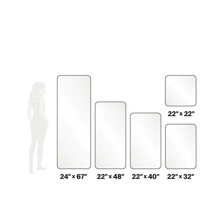 Trinity 24 in. x 67 in. Square Radius Mirror