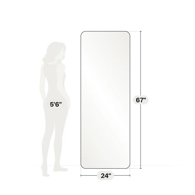 Trinity 24 in. x 67 in. Square Radius Mirror