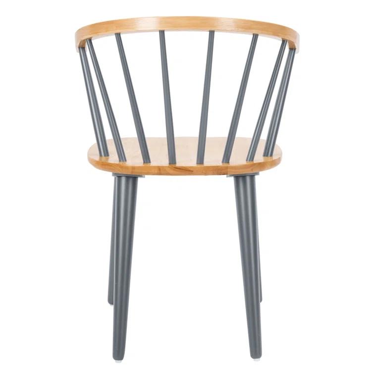 SAFAVIEH Blanchard Mid-Century Curved Spindle Side Chair, Natural/Grey