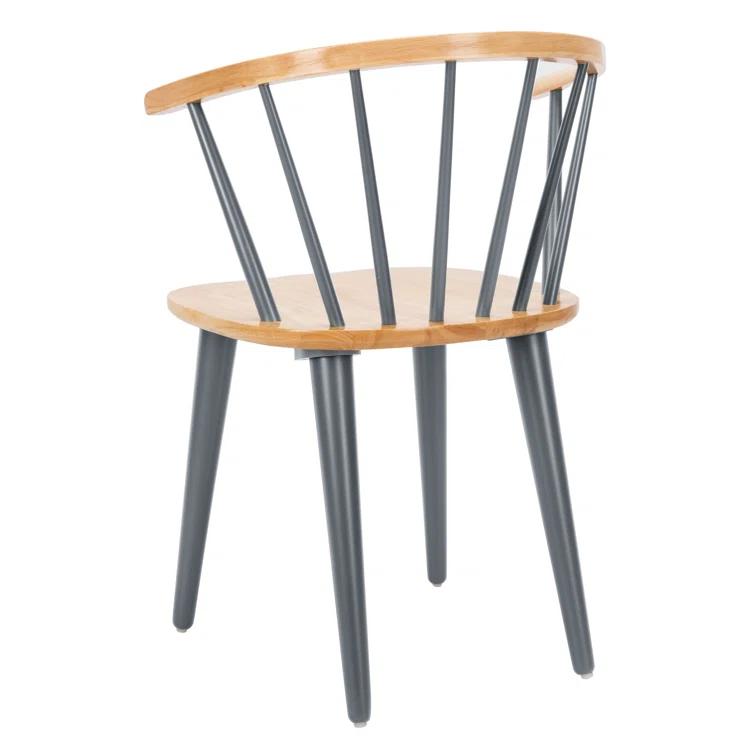 SAFAVIEH Blanchard Mid-Century Curved Spindle Side Chair, Natural/Grey