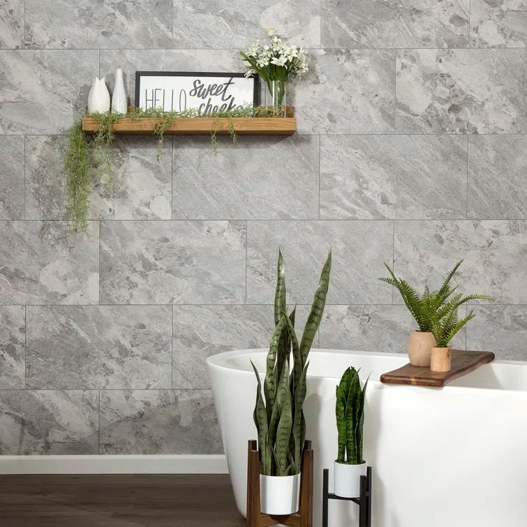 Palisade 25.6 in. x 14.8 in. Interlocking Vinyl Waterproof Wall Tiles