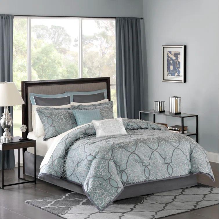Madison Park 12 Piece Comforter Set with Cotton Bed Sheets