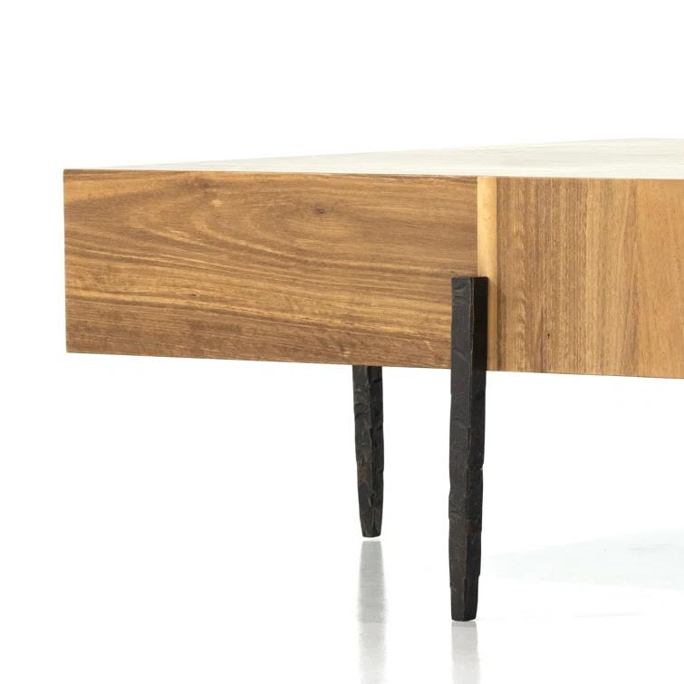 Contemporary Yukas Wood & Iron Square Coffee Table, 41"