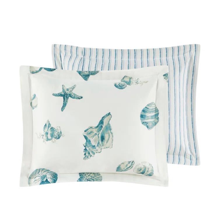 Beach House Coastal Cotton Reversible Duvet Cover Set