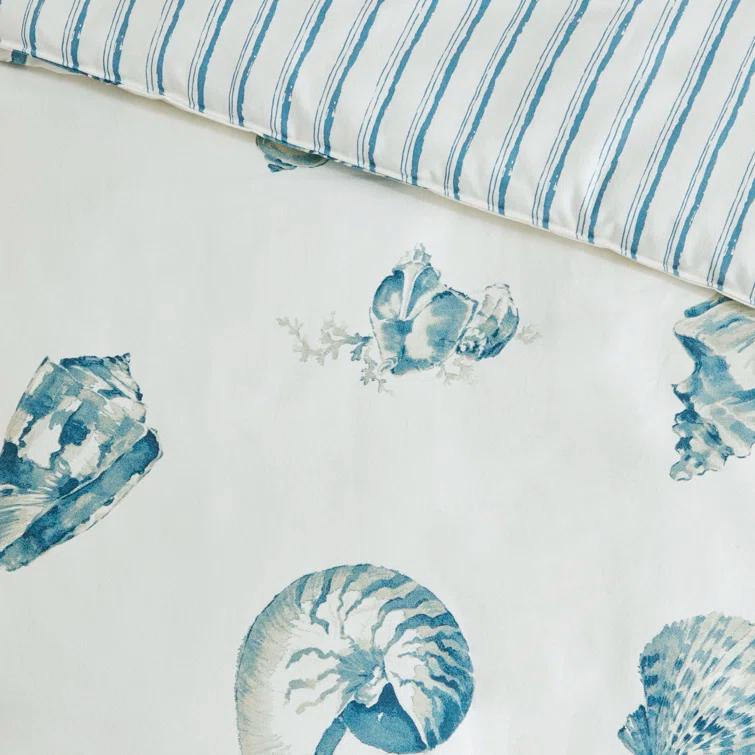 Beach House Coastal Cotton Reversible Duvet Cover Set