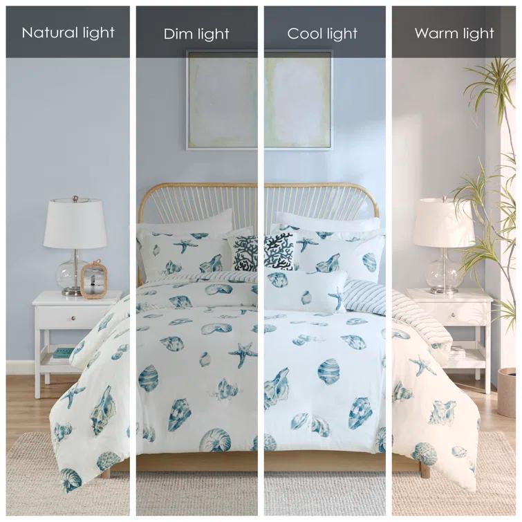 Beach House Coastal Cotton Reversible Duvet Cover Set