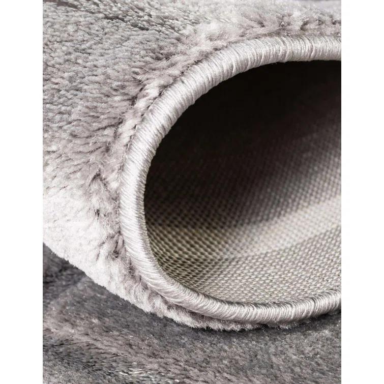 Glam Geometric Gray Silver Area Rug