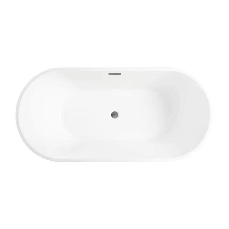 Iris 59" x 30" Freestanding Soaking Acrylic Bathtub