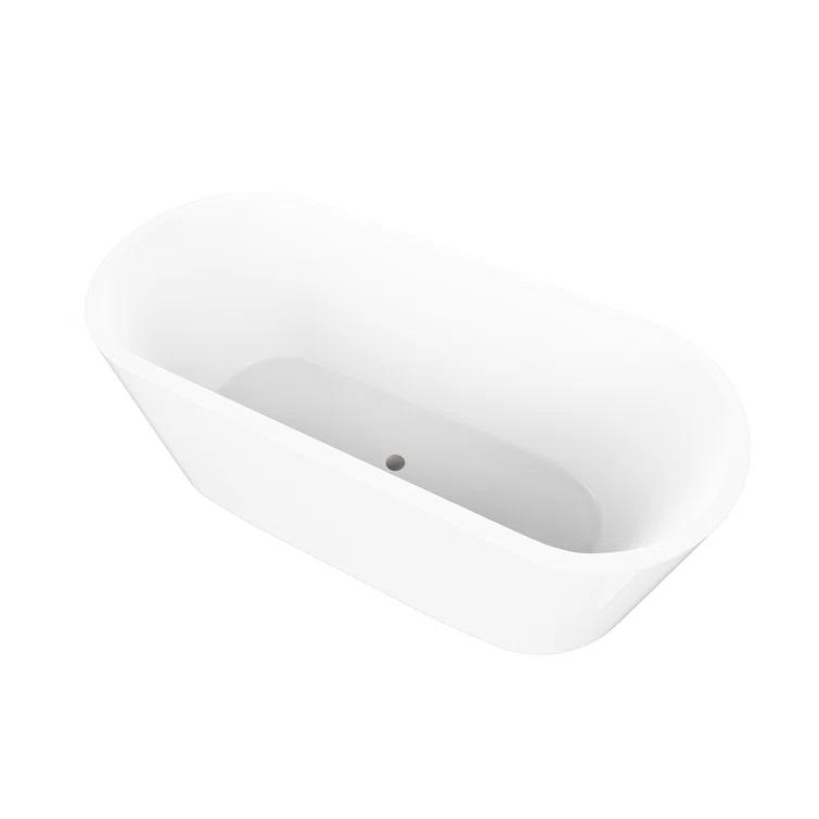 Iris 59" x 30" Freestanding Soaking Acrylic Bathtub