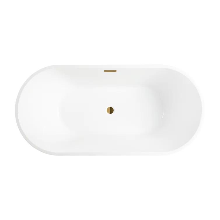 Iris 59" x 30" Freestanding Soaking Acrylic Bathtub