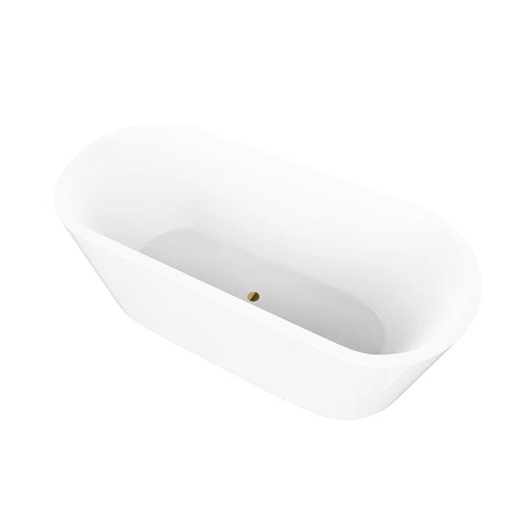 Iris 59" x 30" Freestanding Soaking Acrylic Bathtub