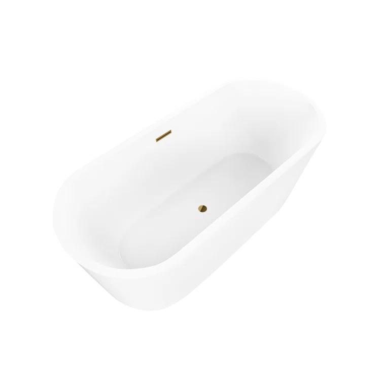 Iris 59" x 30" Freestanding Soaking Acrylic Bathtub