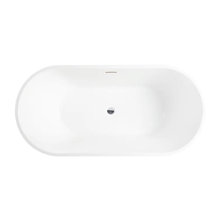 Iris 59" x 30" Freestanding Soaking Acrylic Bathtub