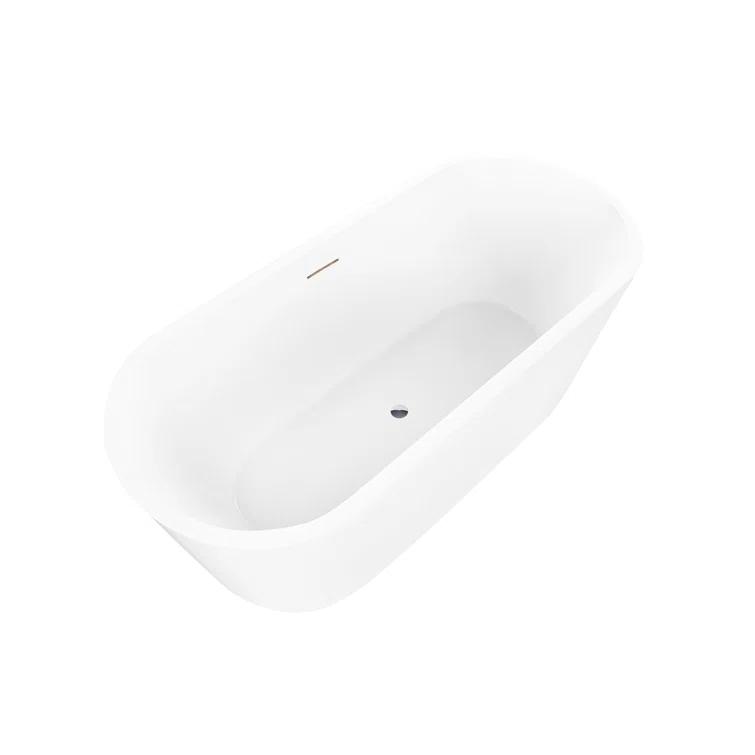 Iris 59" x 30" Freestanding Soaking Acrylic Bathtub