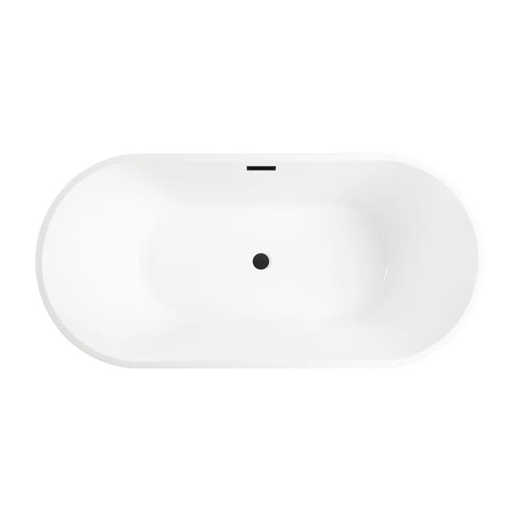 Iris 59" x 30" Freestanding Soaking Acrylic Bathtub