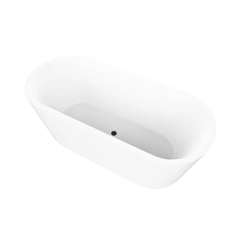 Iris 59" x 30" Freestanding Soaking Acrylic Bathtub