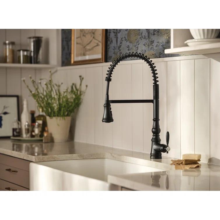 Moen Weymouth MotionSense Wave Single Handle Pre-Rinse Spring Pulldown Kitchen Faucet