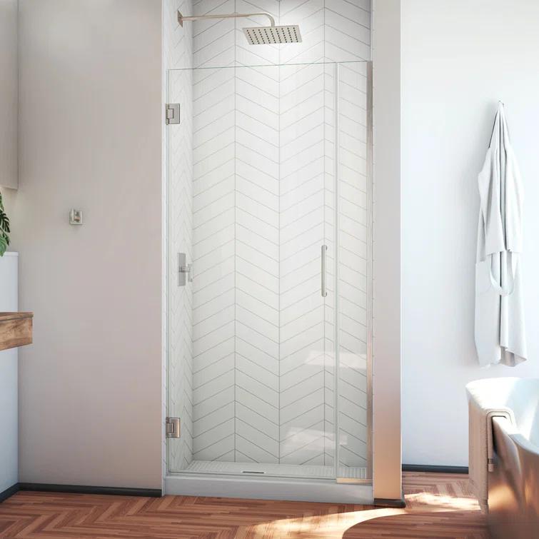 DreamLine Unidoor Plus 52" W x 72" H Pivot Frameless Shower Door with ClearMax™ Technology SHDR-243257210-04