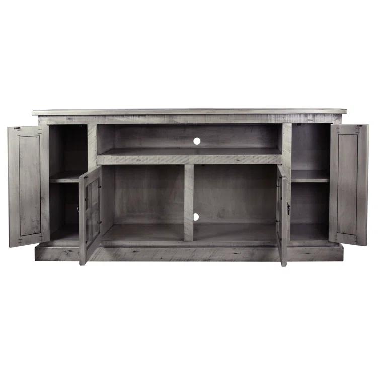 American Heartland 30866RBW 68 in. Rustic TV Stand with 2 Flat Panel Doors, Rustic Barnwood