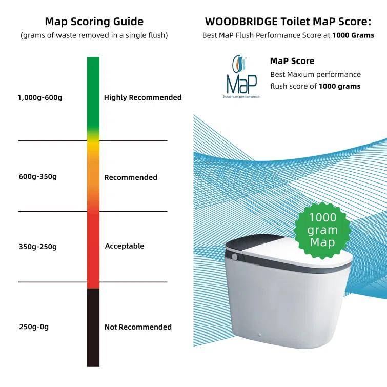 ADA Smart Bidet Toilet with Auto Open & Close, Foot Sensor,Clean Foam Dispenser&MaP Flushing 1000G
